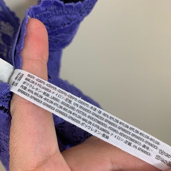 Intimately Free People Avery Lace Deep Periwinkle Bodysuit - Picture 3 of 7